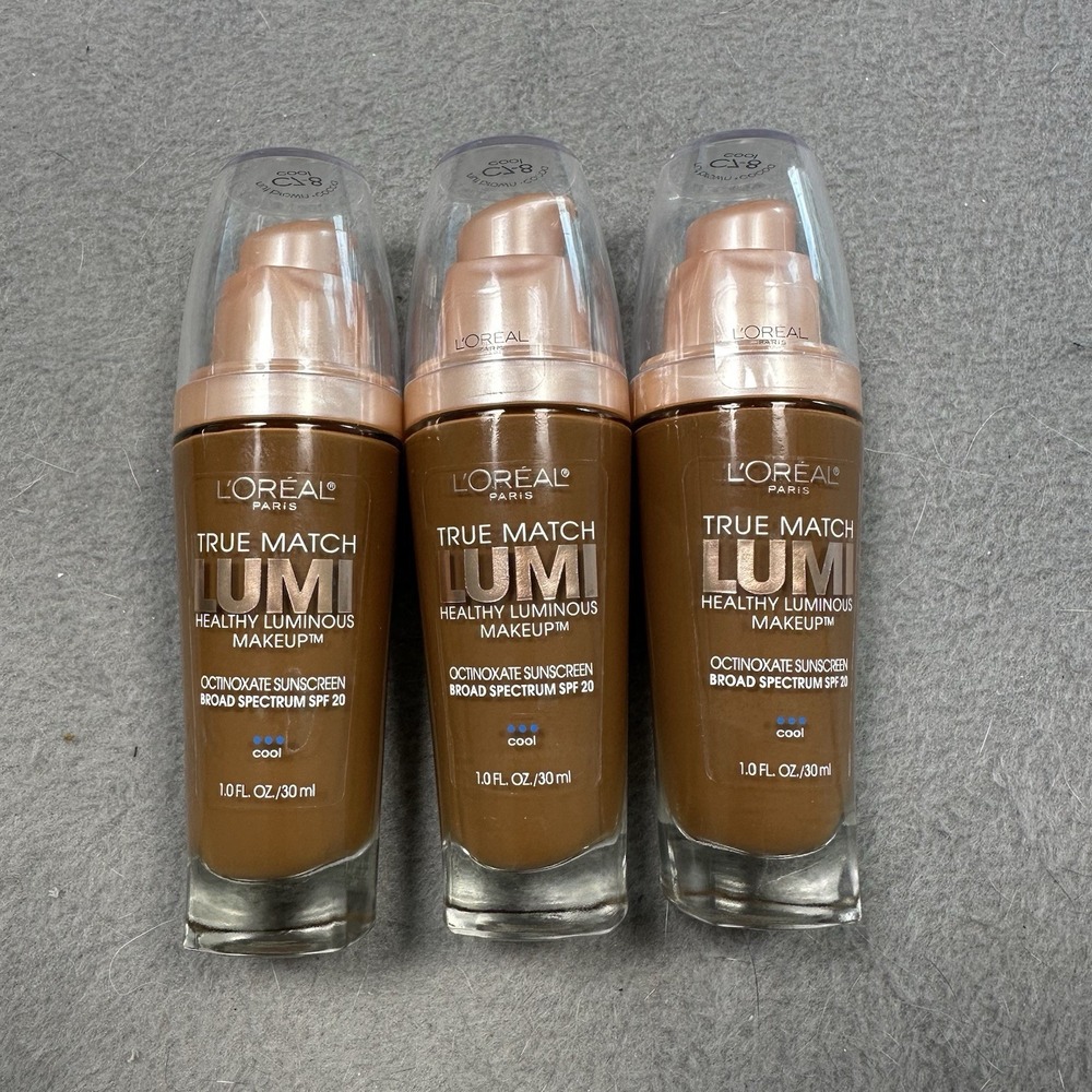 L'Oréal True Match Lumi Foundation C7-8 Nut Brown Cocoa SPF 20 New LOT Of 3